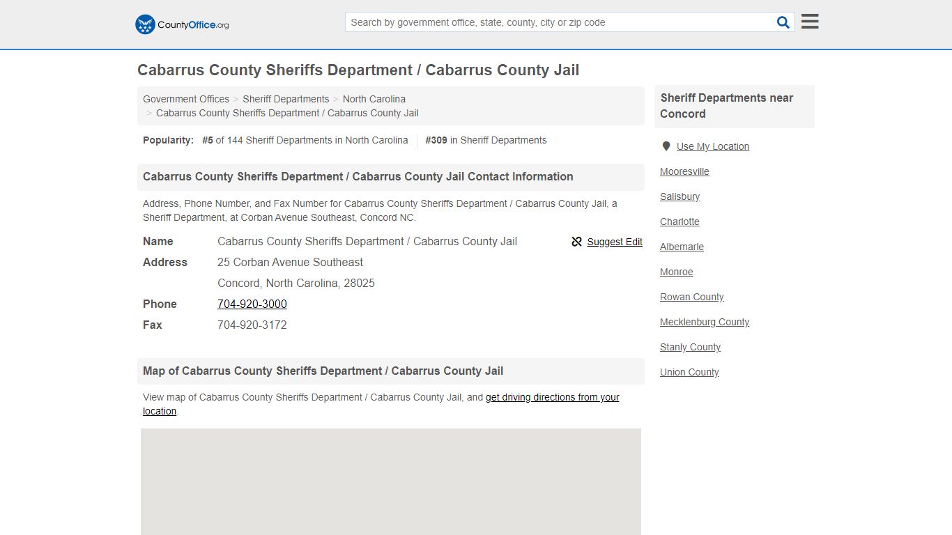 Cabarrus County Sheriffs Department / Cabarrus County Jail ...
